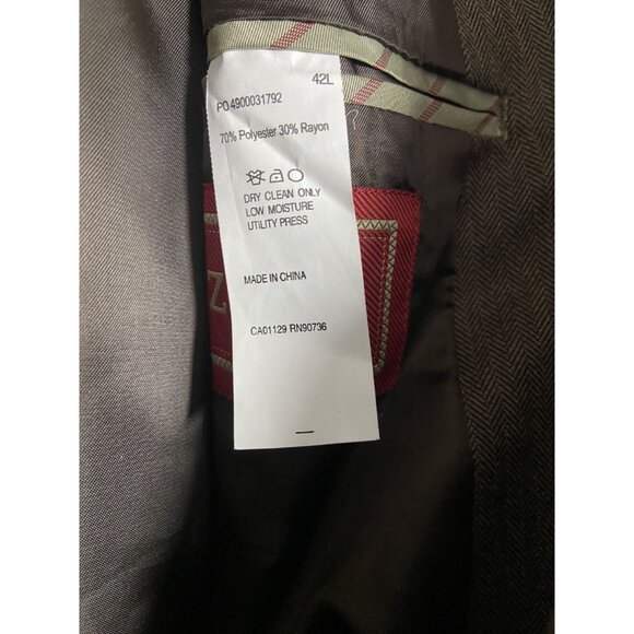 Izod Mens Brown 2 Button Blazer Sport Coat 42L Polyester/Rayon NWT - Picture 5 of 16